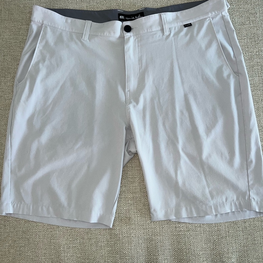 Travis Mathew Light Gray Flat Front Shorts